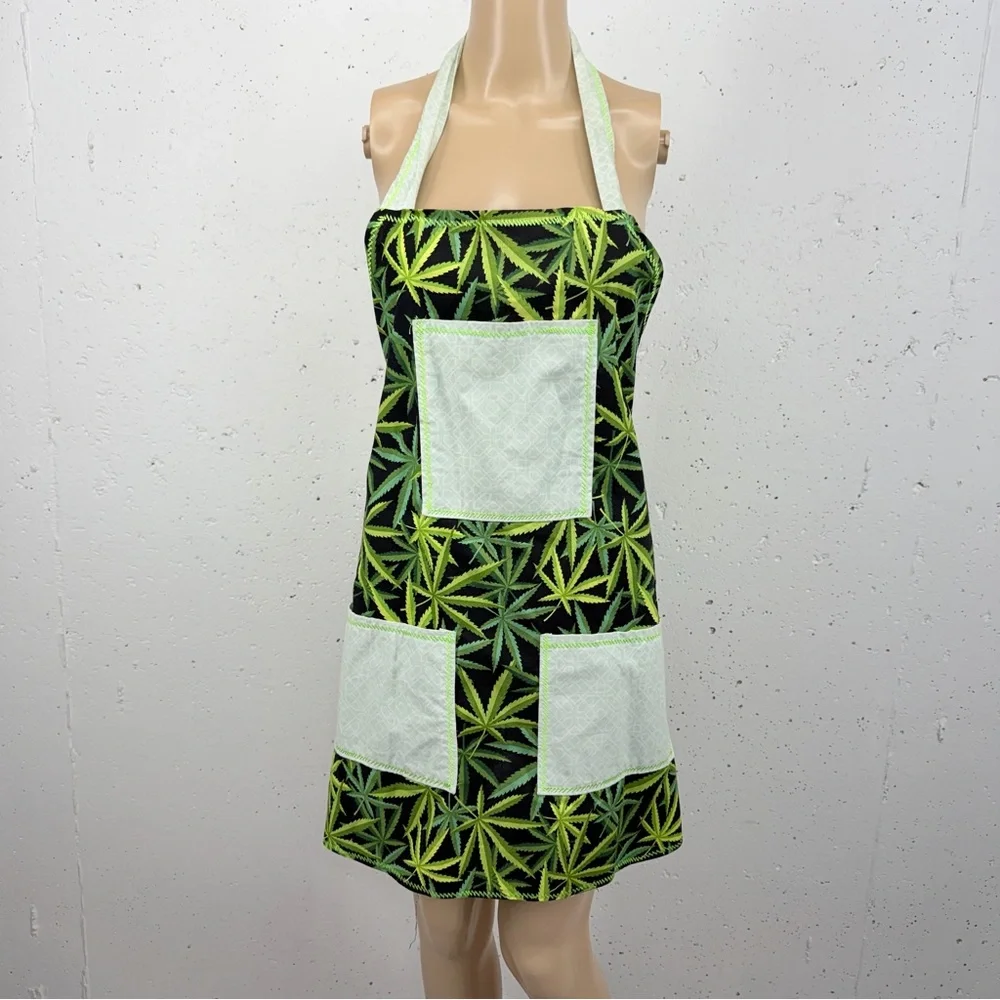 Lot of 3 Handmade Aprons 420 Floral Weeds Plants